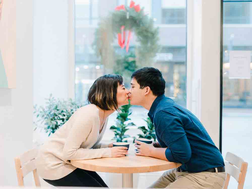 Cleveland Engagement at Foyer by Juliana Kaderbek Photography | Coffee Shop engagement photography
