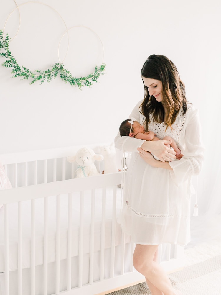 Newborn with mom, In-home newborn photography photo inspiration by Juliana Kaderbek Photography, Cleveland Newborn Photographer