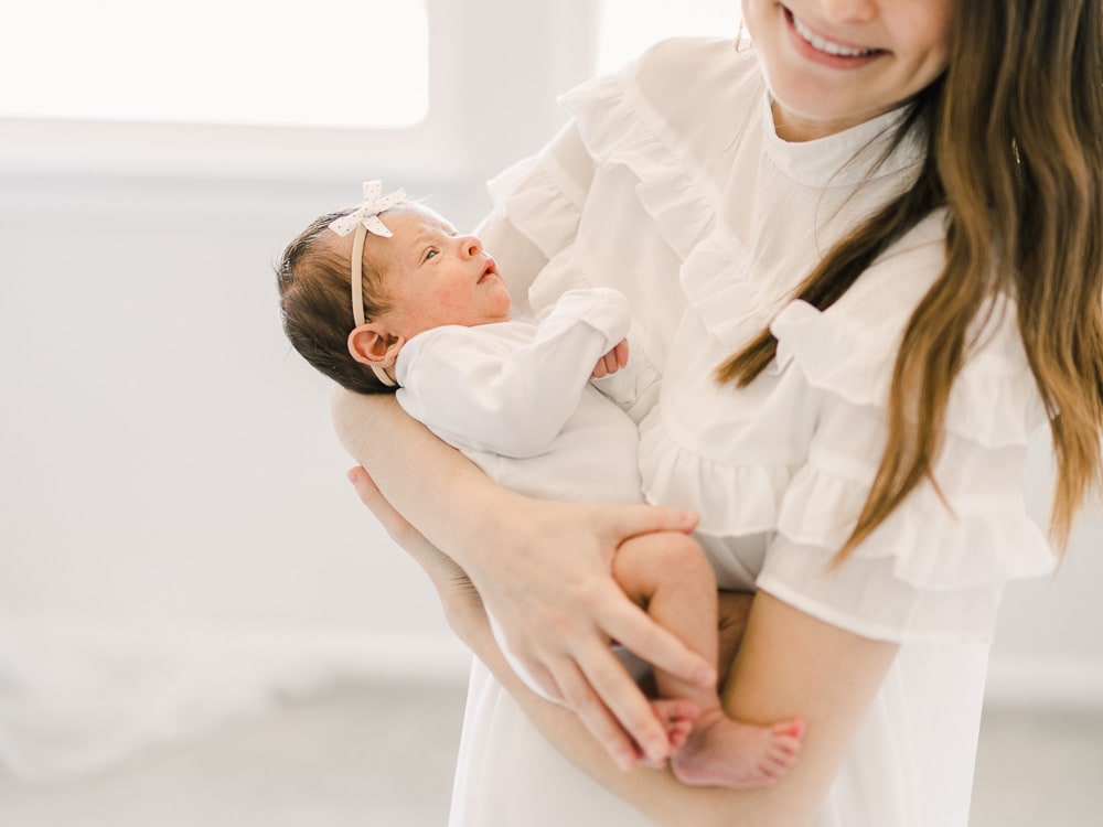 Newborn with mom, In-home newborn photography photo inspiration by Juliana Kaderbek Photography, Cleveland Newborn Photography