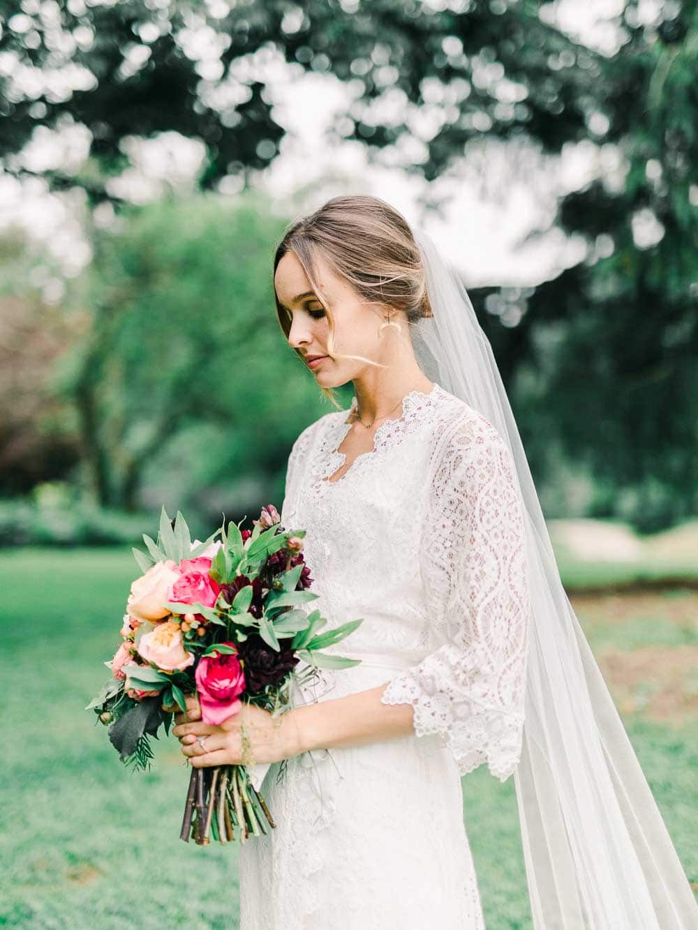 bride portrait during her intimate backyard wedding in cleveland Ohio