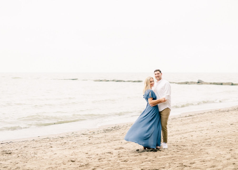Cleveland beach engagement by Cleveland wedding photographer Juliana Kaderbek