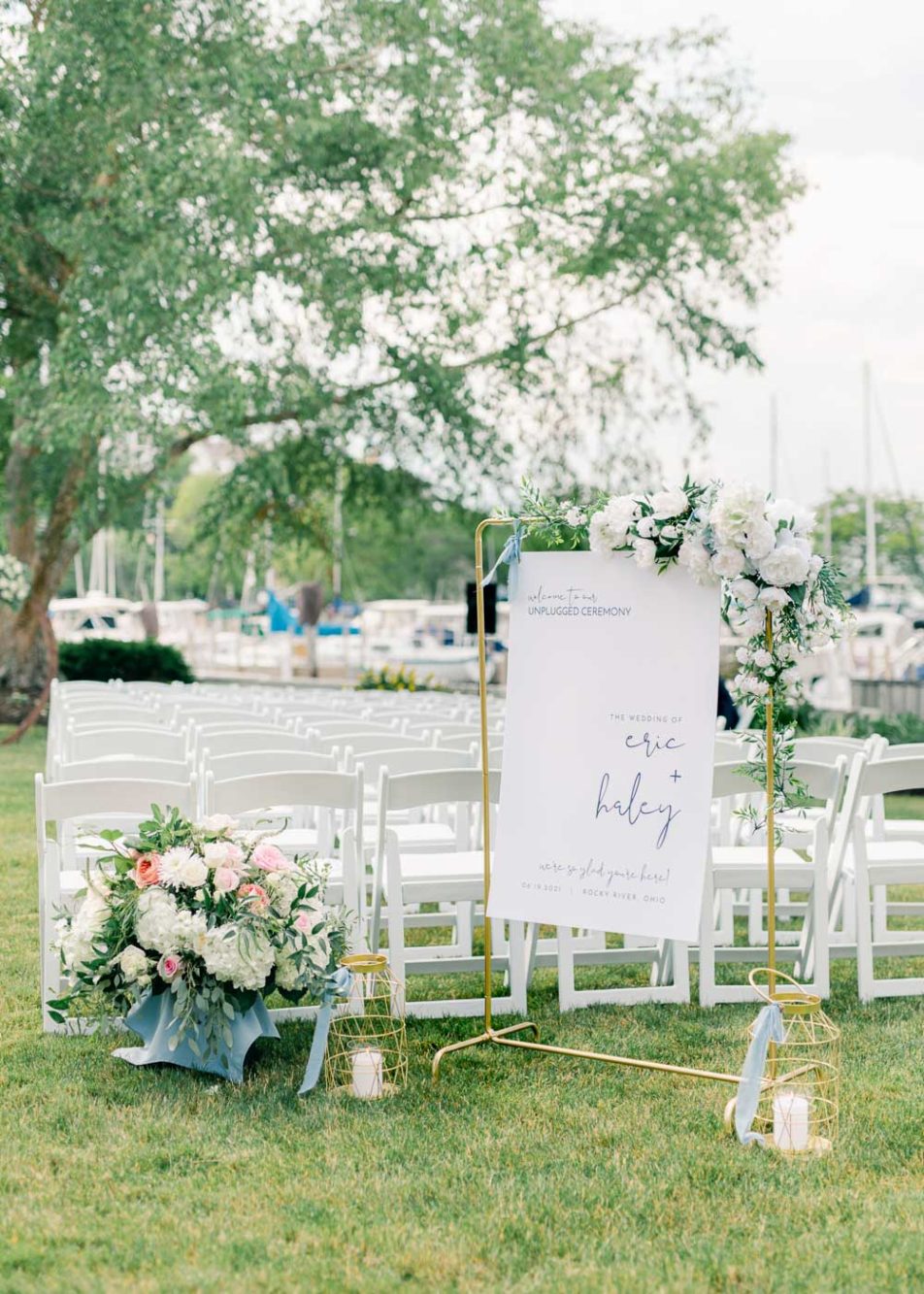 Cleveland Yacht Club wedding outdoor ceremony decor