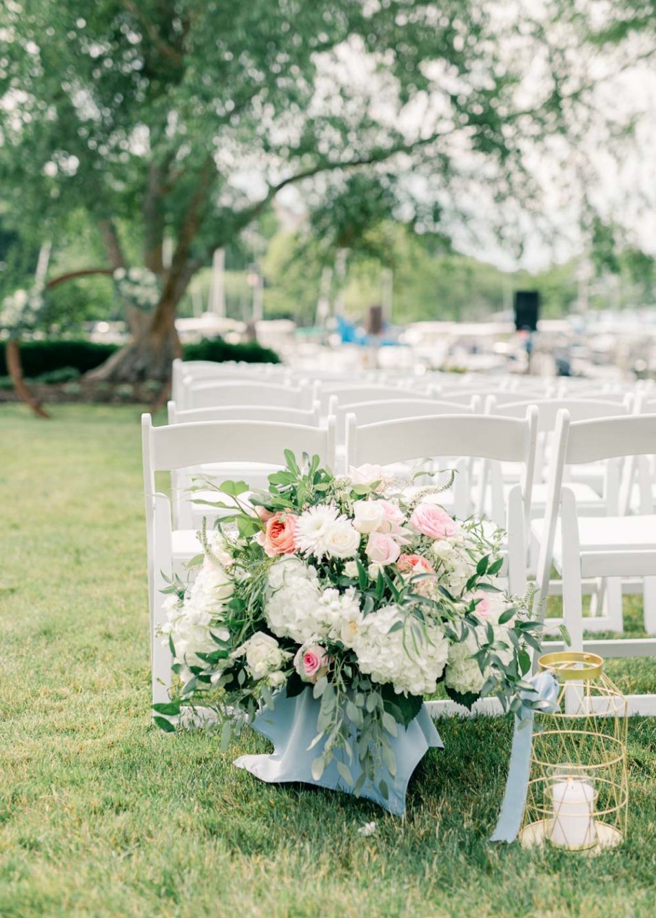 Cleveland Yacht Club wedding outdoor ceremony flowers