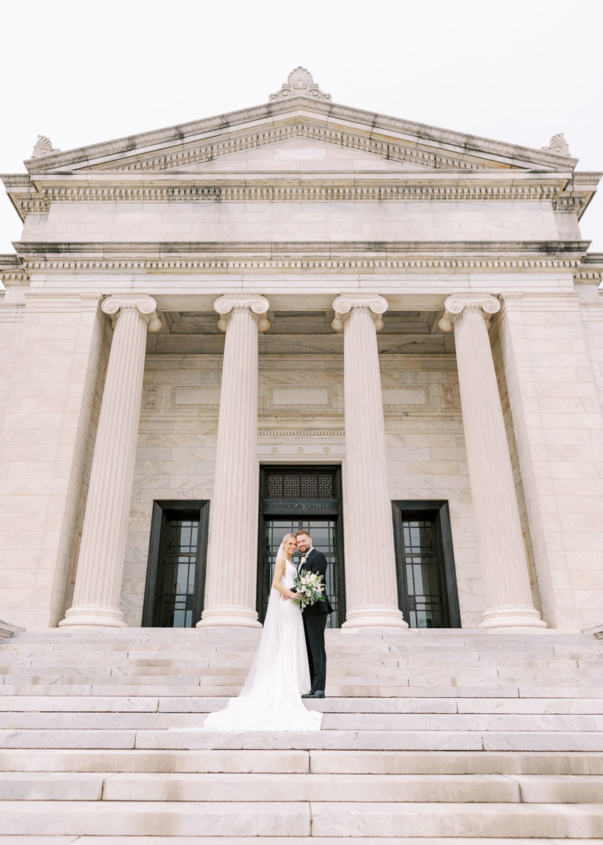 Bride and groom portraits at Cleveland Museum of Art by Juliana Kaderbek Photography, Cleveland wedding photographer 