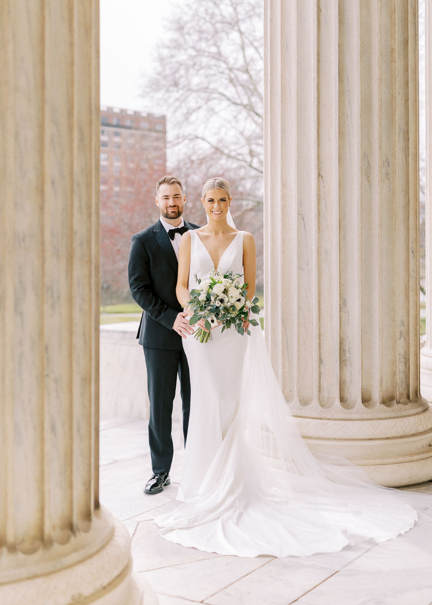 Bride and groom portraits at Cleveland Museum of Art by Juliana Kaderbek Photography, Cleveland wedding photographer 