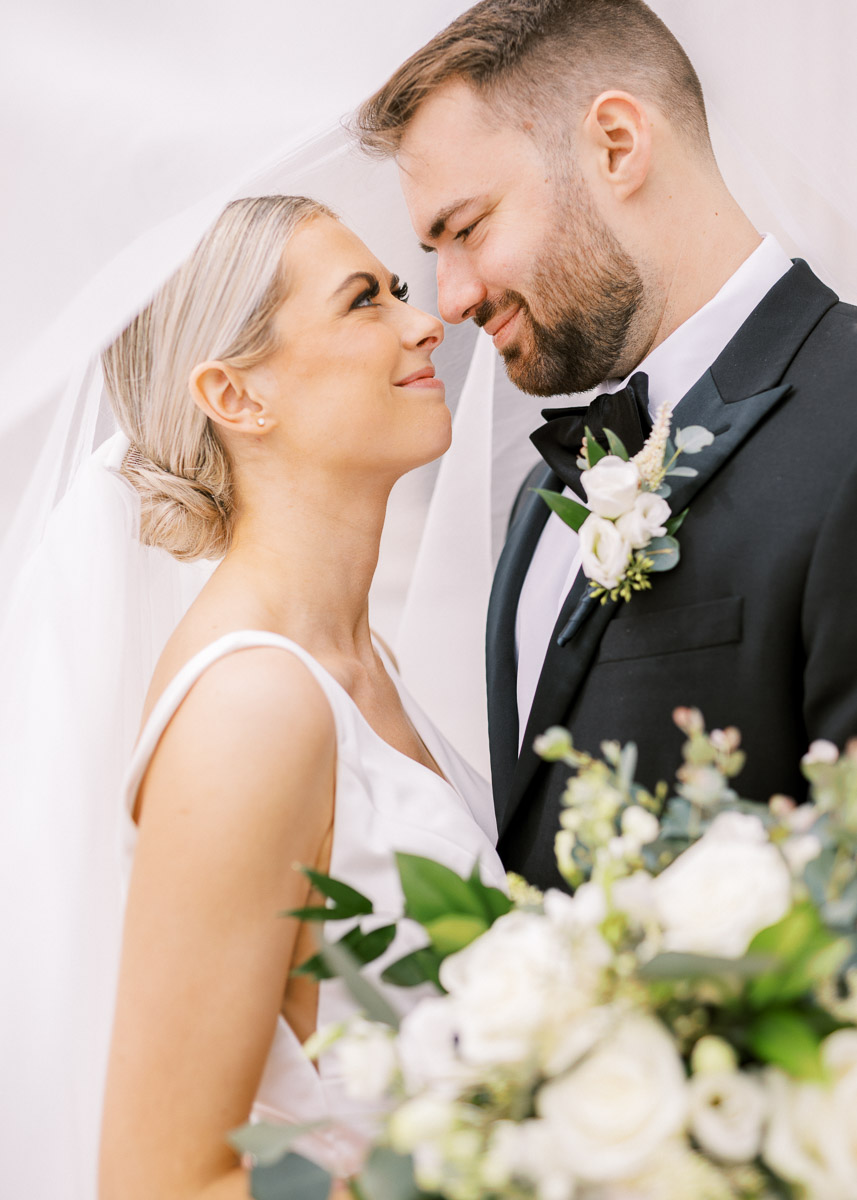 Bride and groom portraits at Cleveland Museum of Art by Juliana Kaderbek Photography, Cleveland wedding photographer 