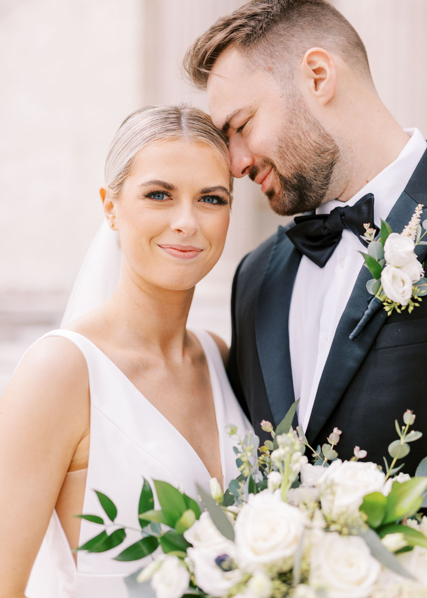 Bride and groom portraits at Cleveland Museum of Art by Juliana Kaderbek Photography, Cleveland wedding photographer 