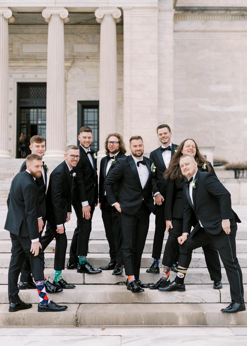 Groomsmen portraits at Cleveland Museum of Art by Juliana Kaderbek Photography, Cleveland wedding photographer 