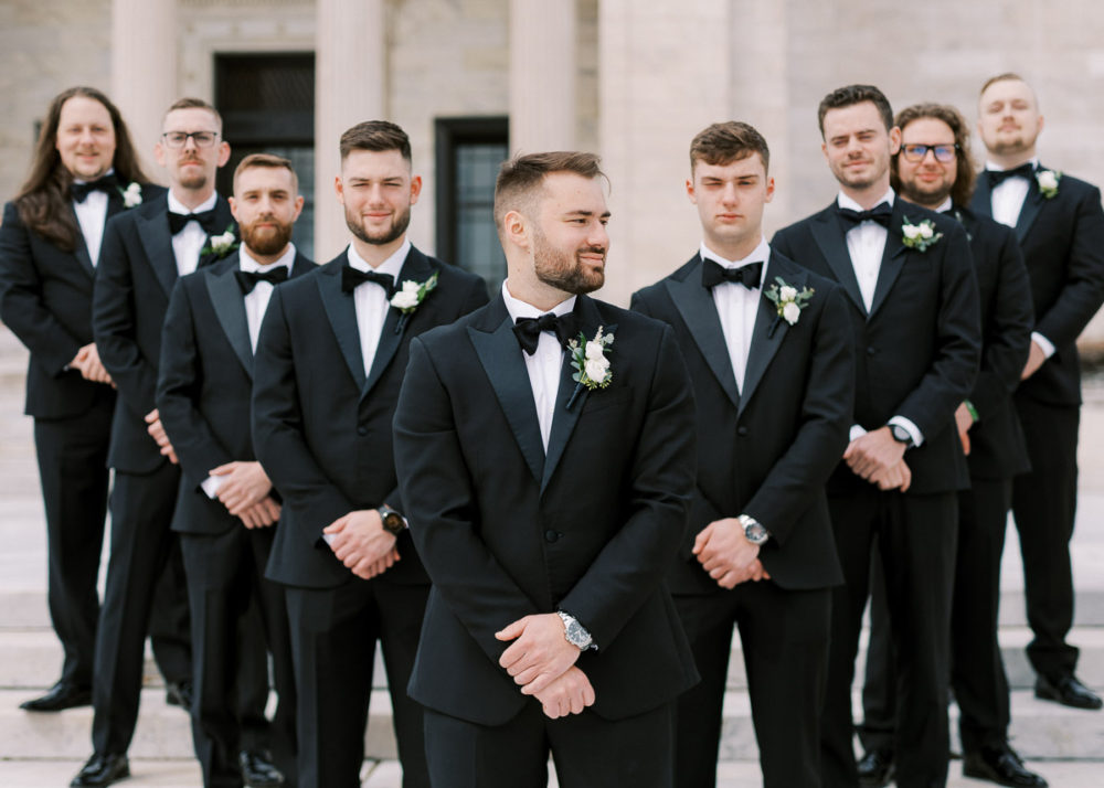 Groomsmen portraits at Cleveland Museum of Art by Juliana Kaderbek Photography, Cleveland wedding photographer 