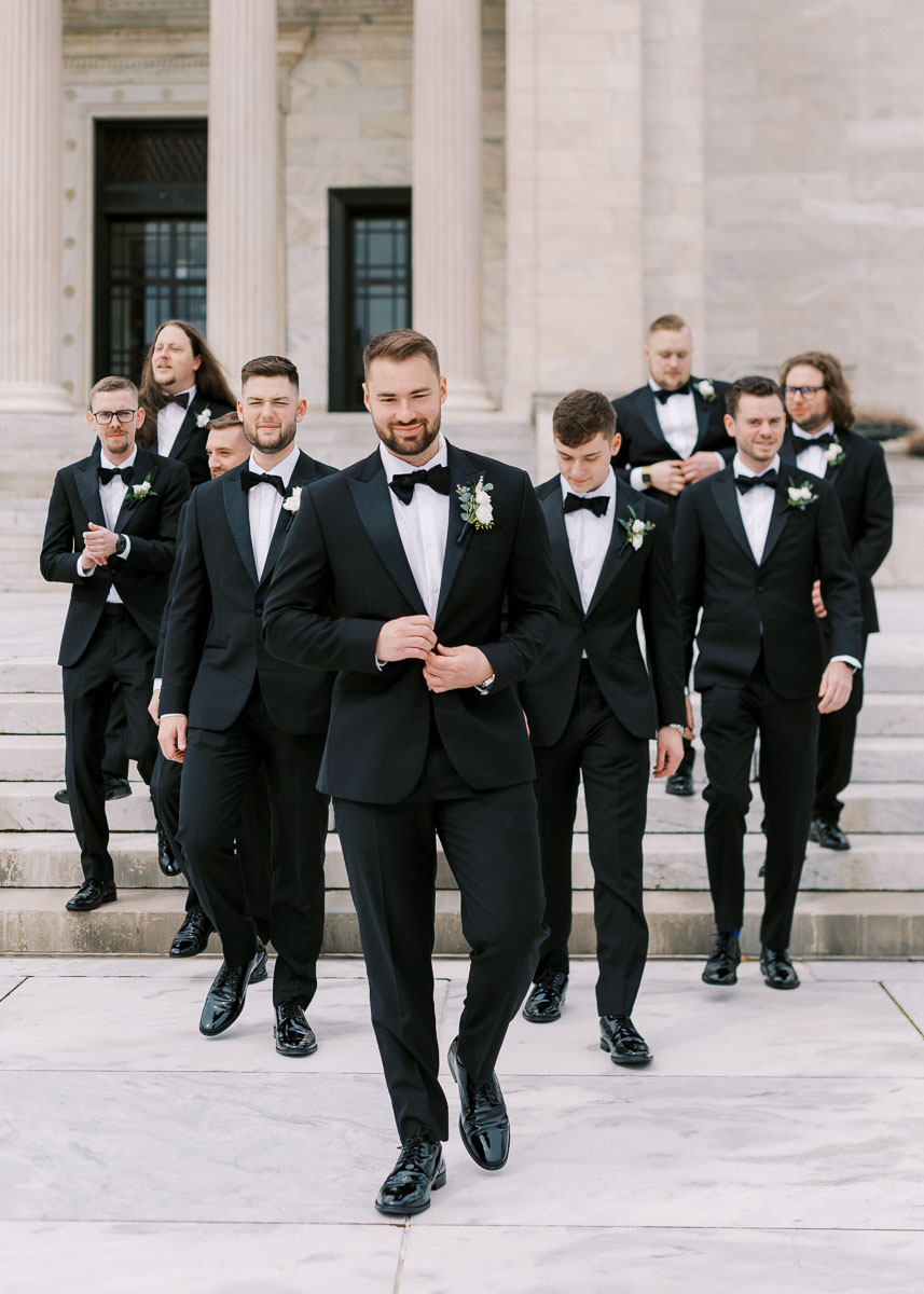 Groomsmen portraits at Cleveland Museum of Art by Juliana Kaderbek Photography, Cleveland wedding photographer 