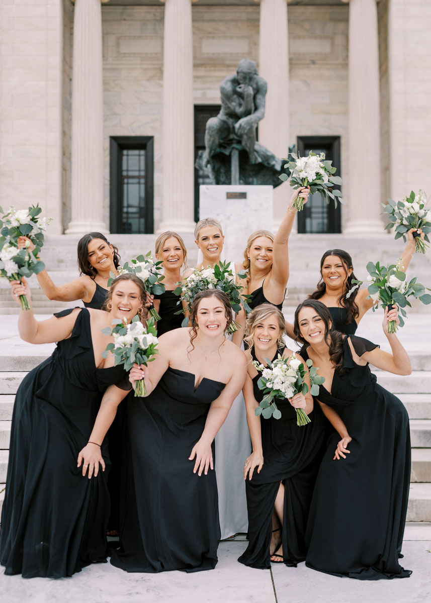 Bridesmaid portraits at Cleveland Museum of Art by Juliana Kaderbek Photography, Cleveland wedding photographer 