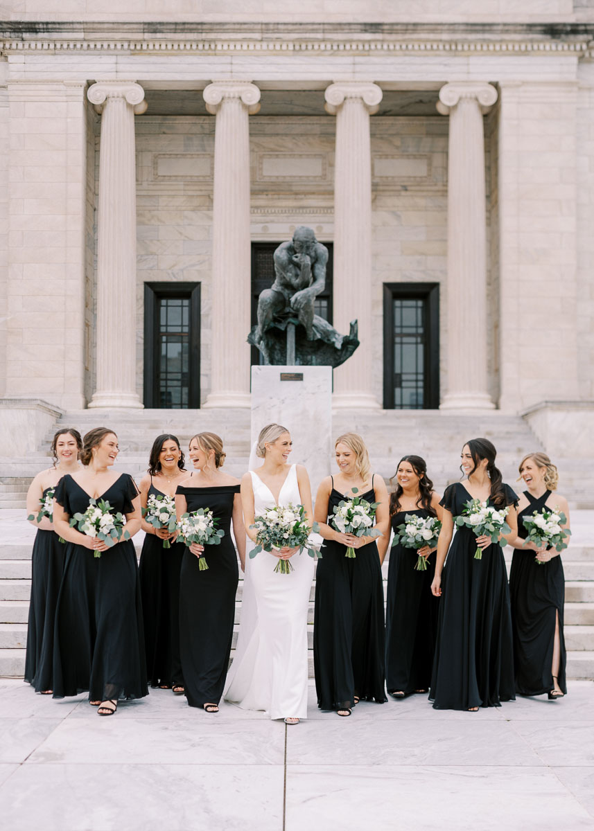 Bridesmaid portraits at Cleveland Museum of Art by Juliana Kaderbek Photography, Cleveland wedding photographer 