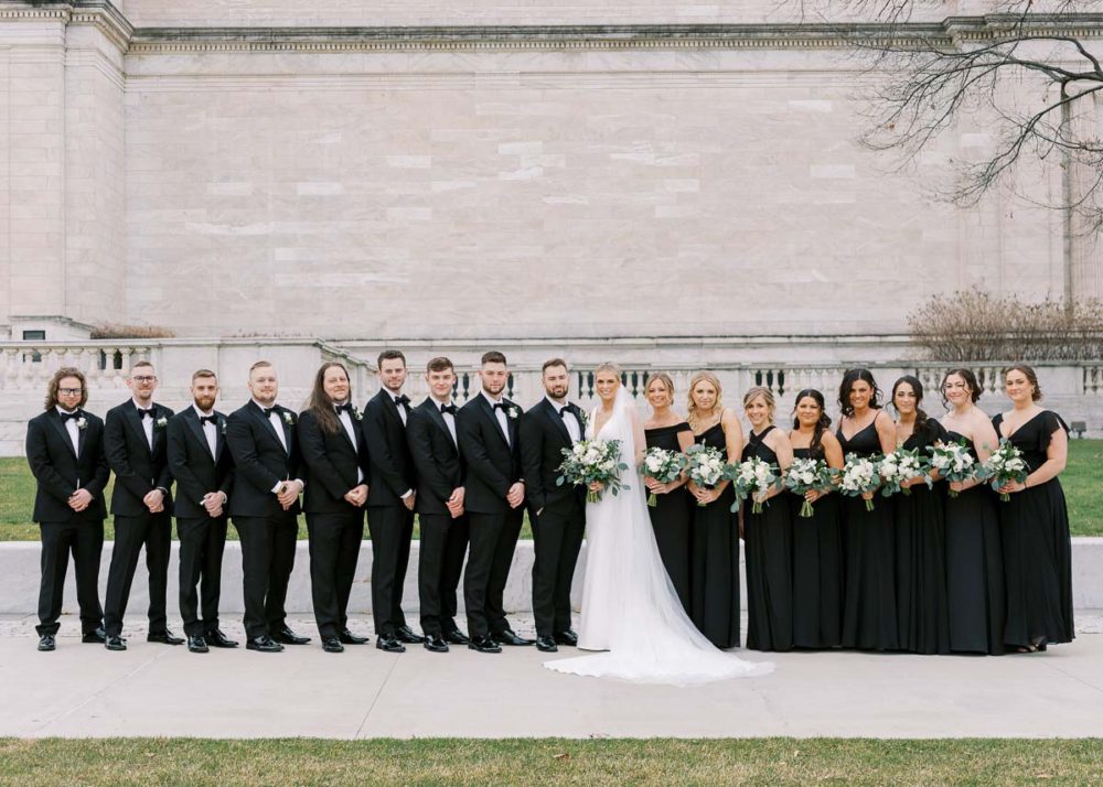 Bridal party photos at Cleveland Museum of Art by Juliana Kaderbek Photography, Cleveland wedding photographer 