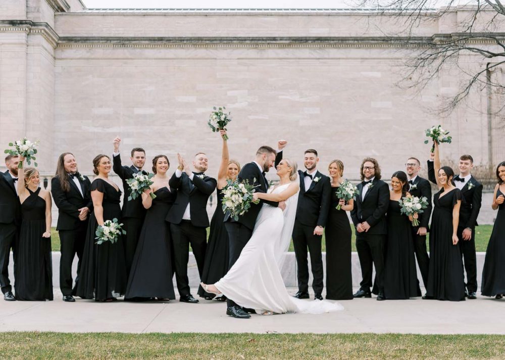 Bridal party photos at Cleveland Museum of Art by Juliana Kaderbek Photography, Cleveland wedding photographer 