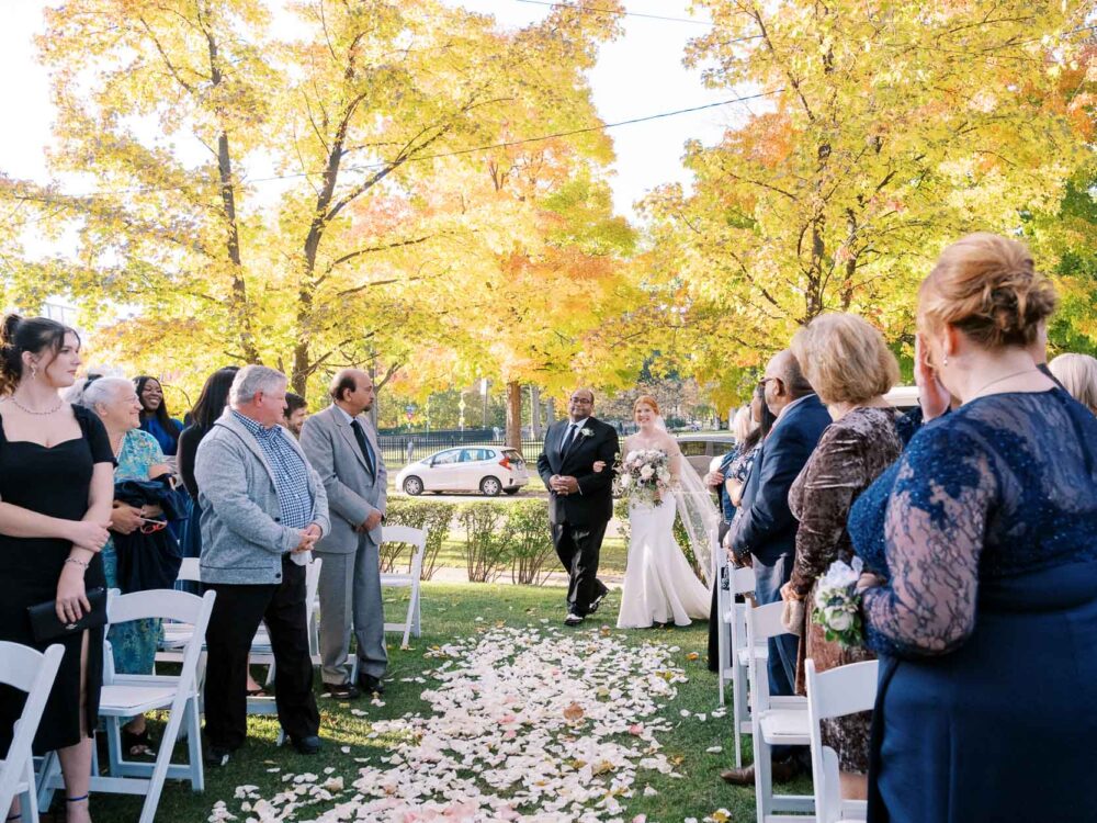 Glidden House wedding outdoor ceremony