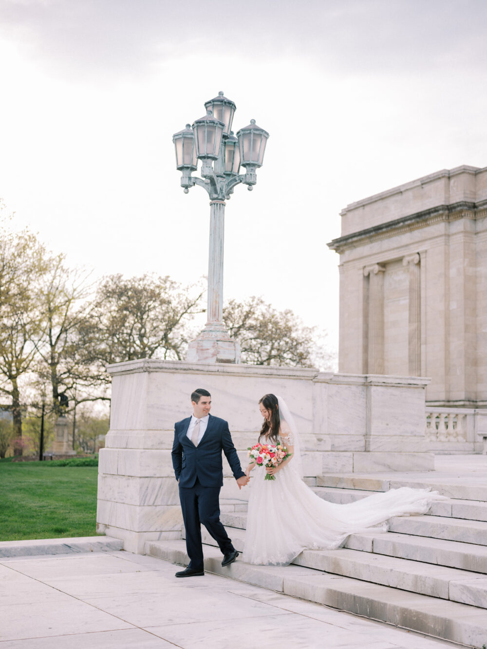 Spring wedding portraits at Cleveland Art Museum photographed by Juliana Kae, top Cleveland wedding photographer