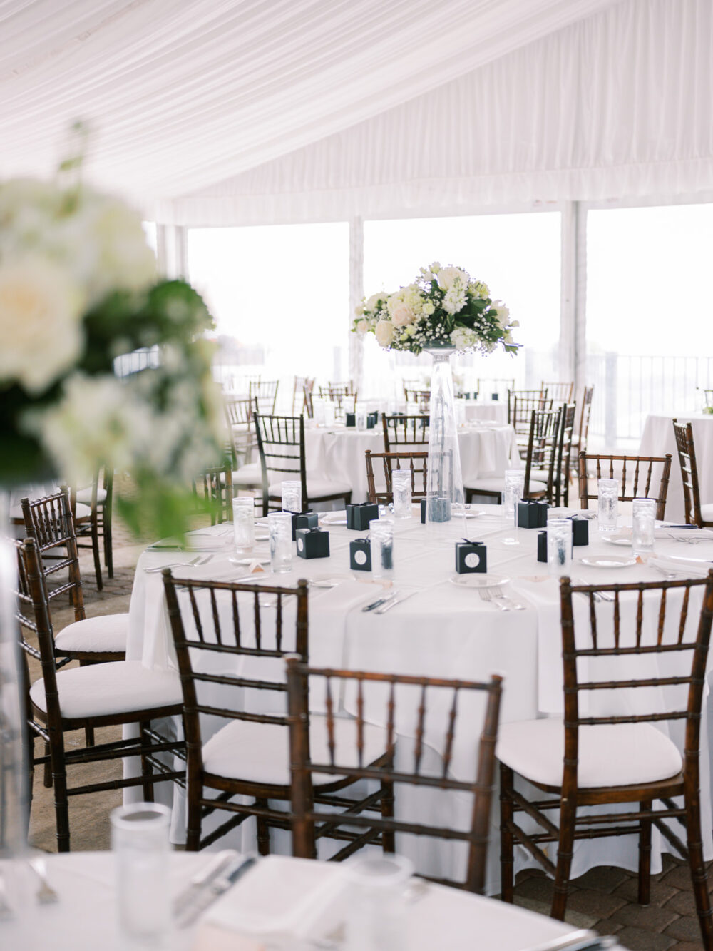 Shoreby Club wedding tented reception decor