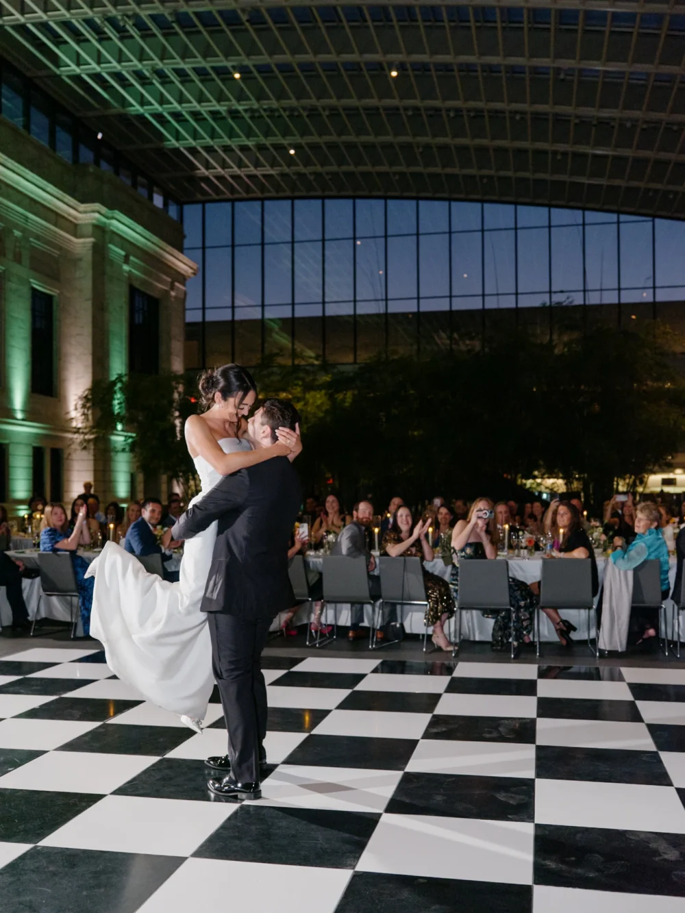 Bride and groom's first dance at their dream Cleveland Art Museum wedding