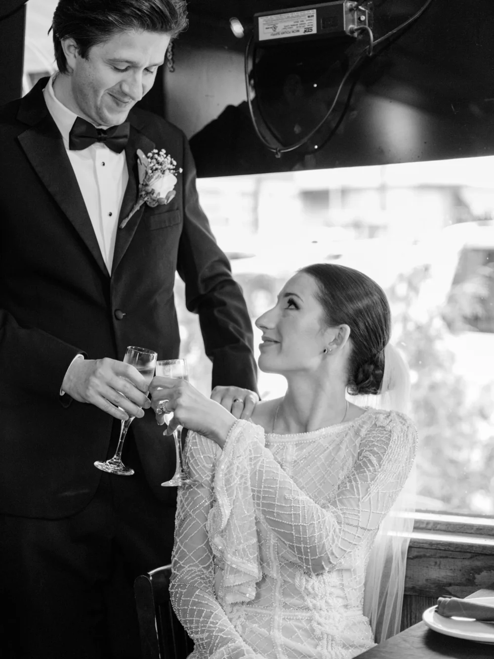 Bride wearing J. Andreatta gown after her wedding ceremony in Little Italy, Ohio