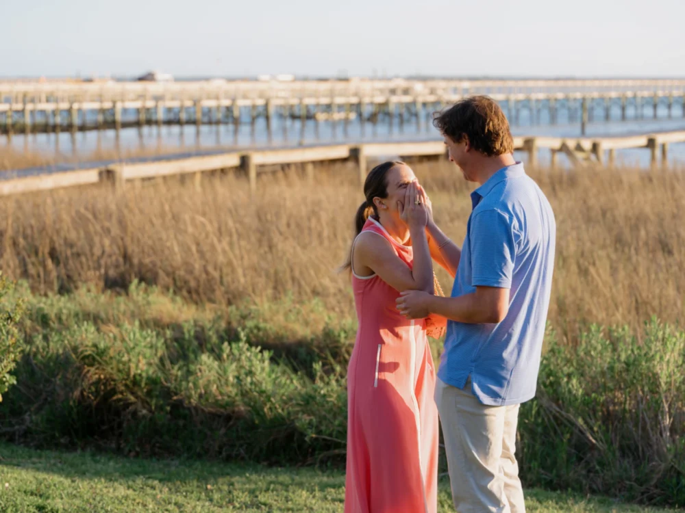 candid reaction during Charleston proposal