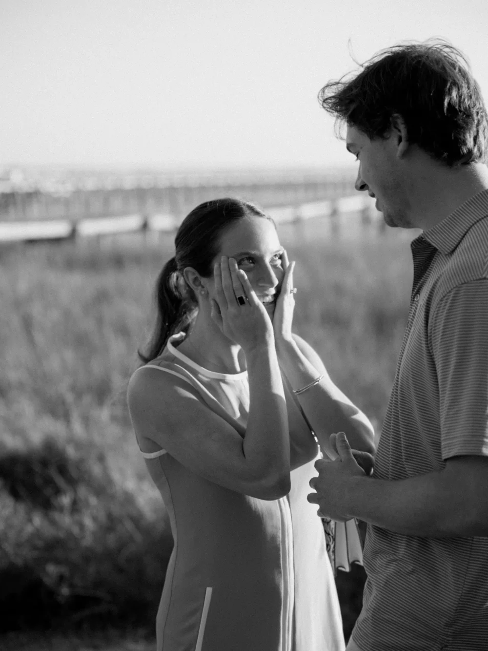 candid reaction during Charleston proposal