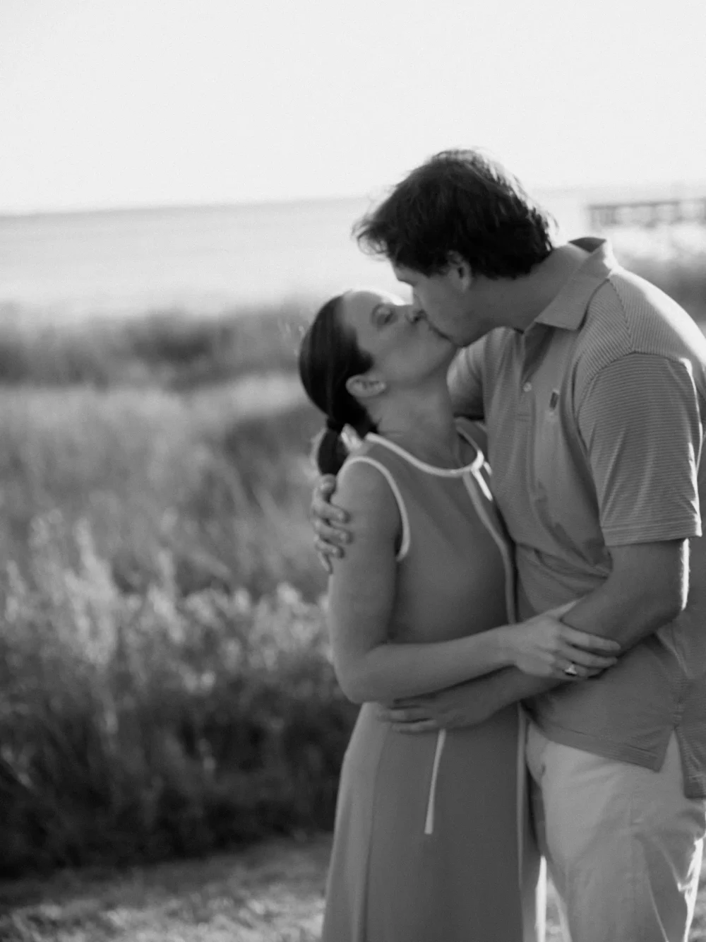 Charleston proposal by the water at sunset