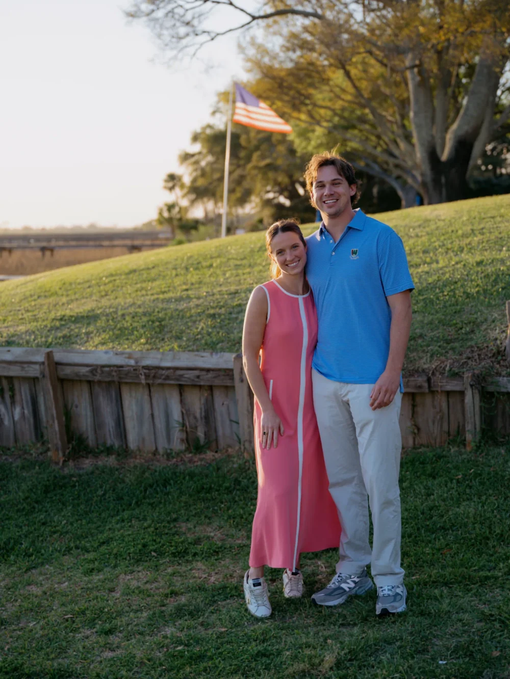 Charleston proposal by the water at sunset