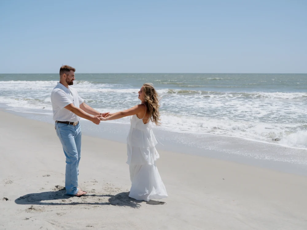 Charleston beach engagement photos at Isle of Palms