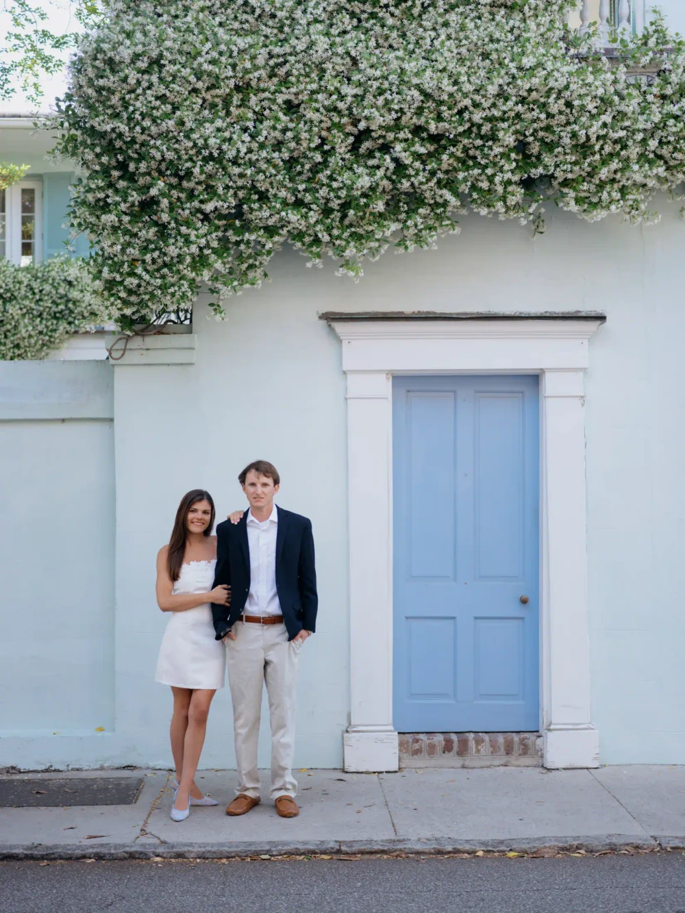 Downtown Charleston engagement session with classic southern architecture