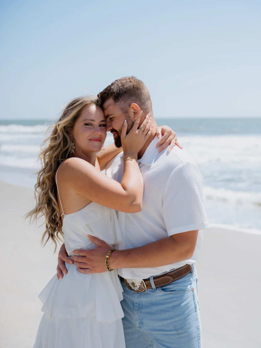 Romantic beach engagement photos in Charleston South Carolina
