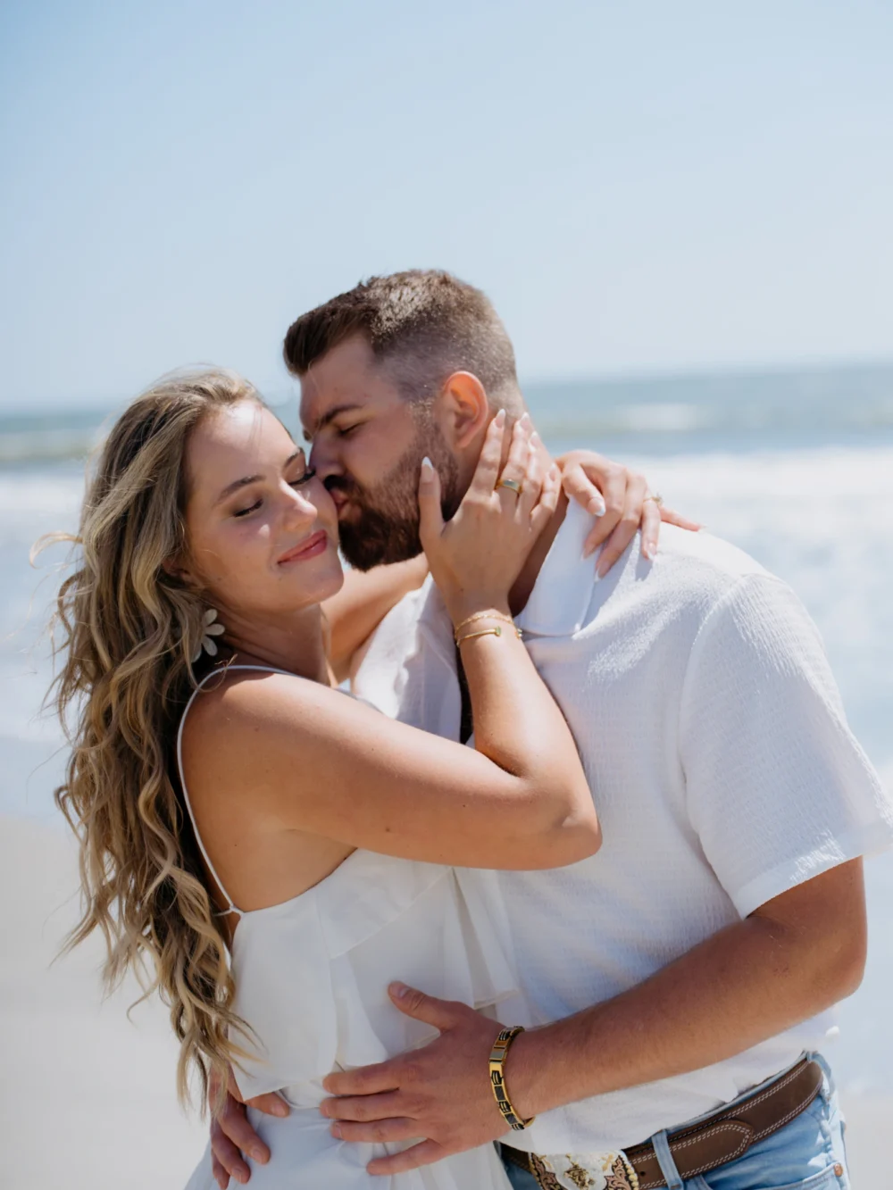 Romantic beach engagement photos in Charleston South Carolina
