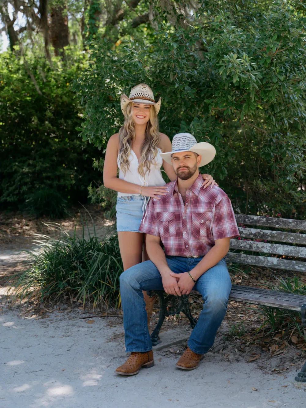 Emily and Parker at Hampton Park engagement session in Charleston